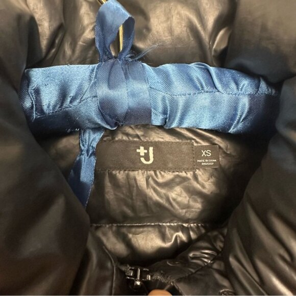 +J Jil Sander Uniqulo long mock neck metallic black quilted Down puffer Coat XS - Picture 6 of 9